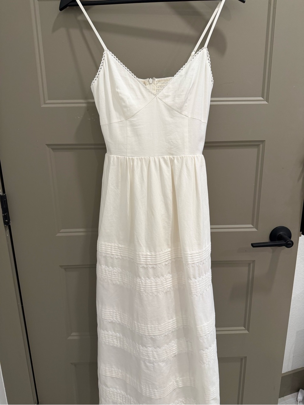 Reformation Ivory Spaghetti-Strap Maxi Dress